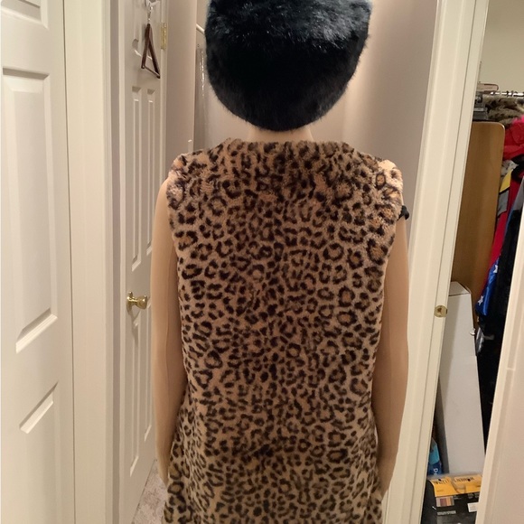 INC Leopard Print Faux Fur Vest Size S/M - Picture 9 of 16